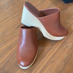 Everlane leather wood clogs